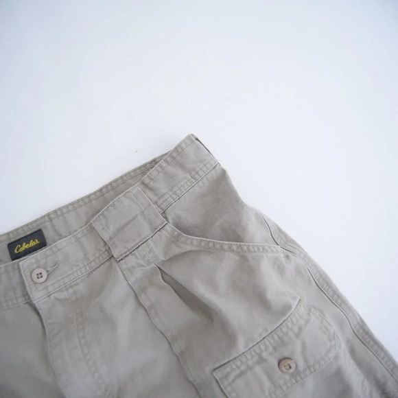 Vintage Cabela's Tan Outdoor 100% Cotton Cargo  Shorts 36 - Picture 7 of 11
